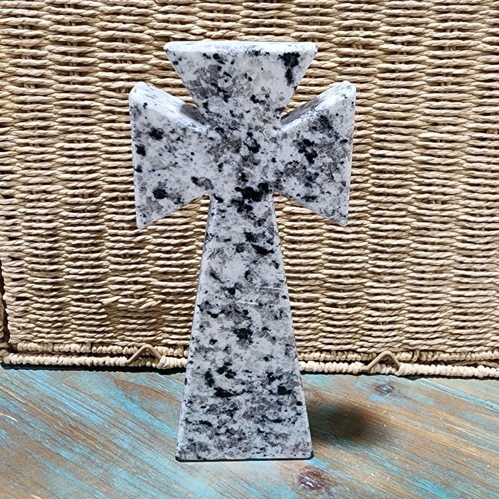 Granite Cross home decor mantle wall piece remembrance faith religious